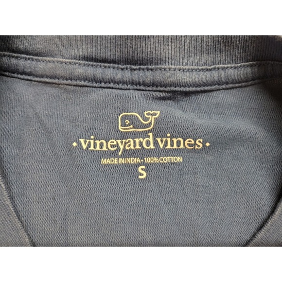 Vineyard Vines Shirt Mens Small Blue Football Whale Logo Pocket Tee Long Sleeve - Picture 13 of 16